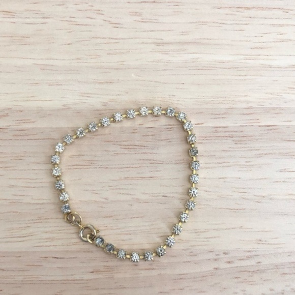 Vintage Rhinestone Gold Tone Bracelet - Picture 1 of 2